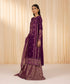 Women's Unstitched Velvet Purple Embroidered 3 Piece Suit